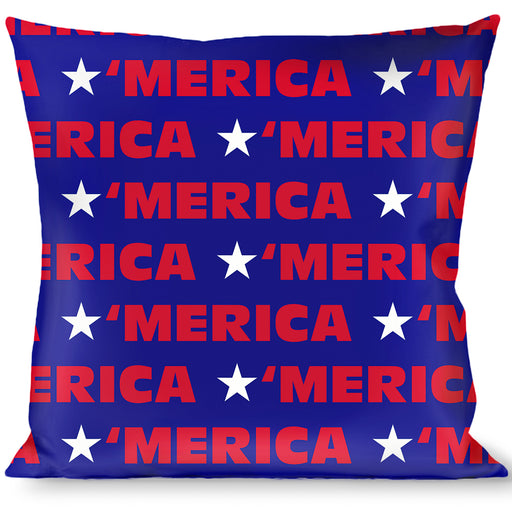 Buckle-Down Throw Pillow - MERICA/Star Blue/Red/White Throw Pillows Buckle-Down   