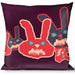 Buckle-Down Throw Pillow - Angry Bunnies Purple/Red/Blue Throw Pillows Buckle-Down   