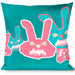 Buckle-Down Throw Pillow - Angry Bunnies Turquoise/Pinks Throw Pillows Buckle-Down   