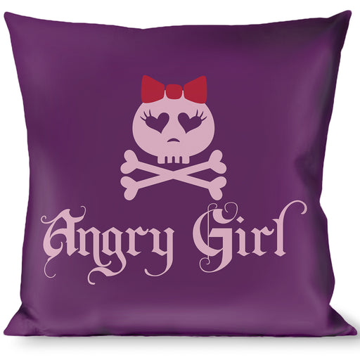 Buckle-Down Throw Pillow - Angry Girl Purple/Pink Throw Pillows Buckle-Down   