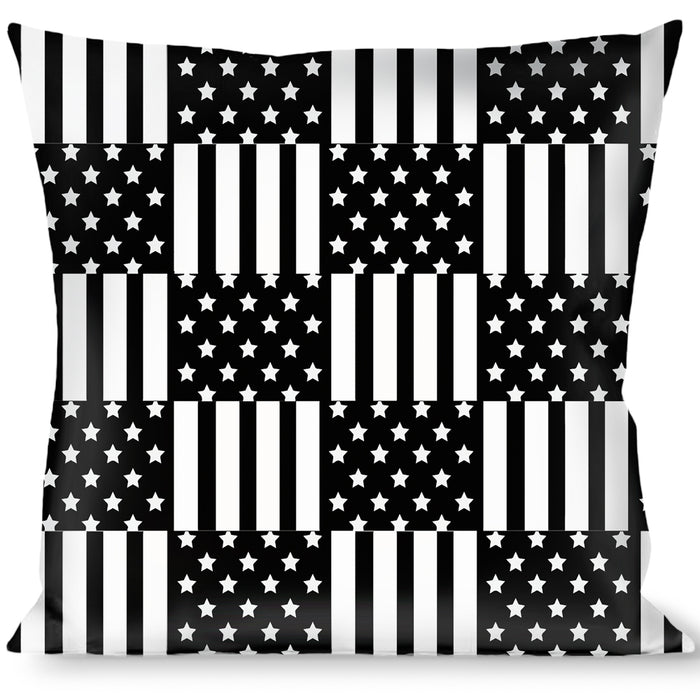 Buckle-Down Throw Pillow - American Flag C/U Black/White Throw Pillows Buckle-Down   