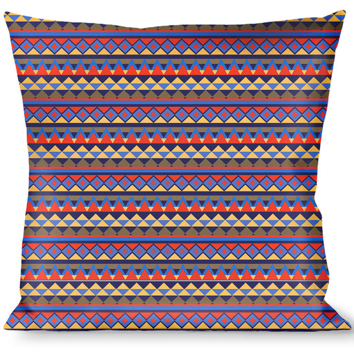 Buckle-Down Throw Pillow - Aztec 15 Blues/Yellow/Orange/Gray Throw Pillows Buckle-Down   