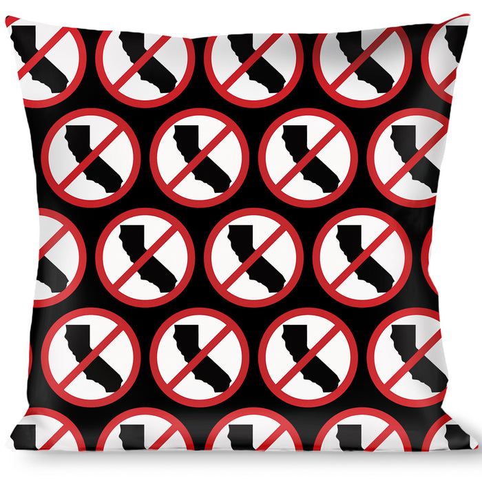 Buckle-Down Throw Pillow - Anti-California Logo Black/Red/White Throw Pillows Buckle-Down   