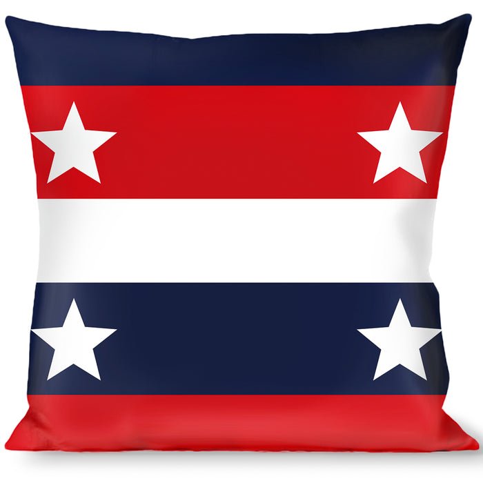 Buckle-Down Throw Pillow - Americana Stripe w/Stars Blue/Red/White Throw Pillows Buckle-Down   