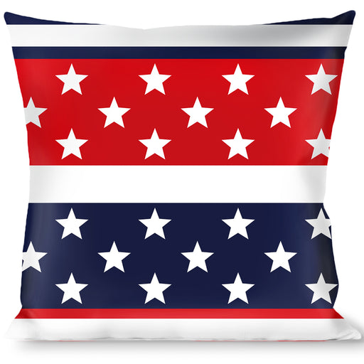 Buckle-Down Throw Pillow - Americana Stripe w/Mini Stars Blue/Red/White Throw Pillows Buckle-Down   