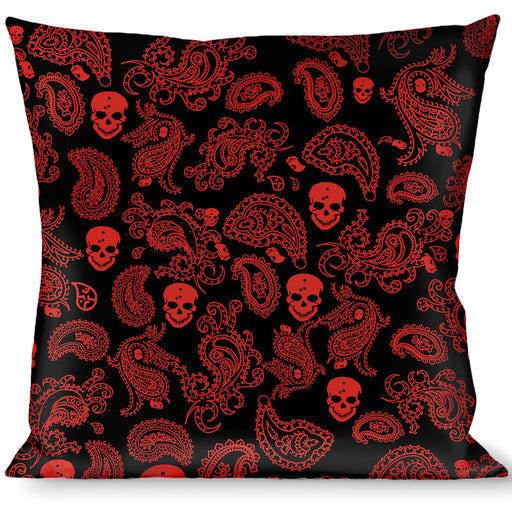 Buckle-Down Throw Pillow - Bandana/Skulls Black/Red Throw Pillows Buckle-Down   