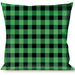Buckle-Down Throw Pillow - Buffalo Plaid Black/Neon Green Throw Pillows Buckle-Down   