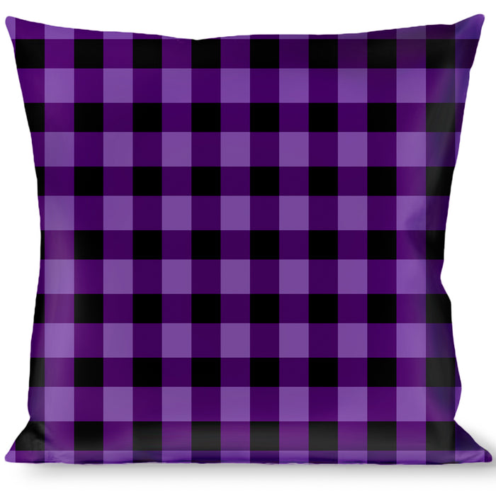 Buckle-Down Throw Pillow - Buffalo Plaid Black/Purple Throw Pillows Buckle-Down   