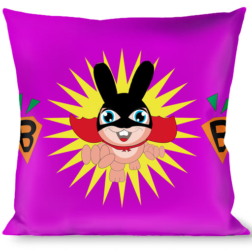 Buckle-Down Throw Pillow - Bunny Superhero Purple Throw Pillows Buckle-Down   
