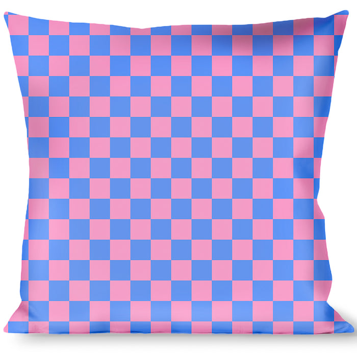 Buckle-Down Throw Pillow - Checker Baby Pink/Baby Blue Throw Pillows Buckle-Down   