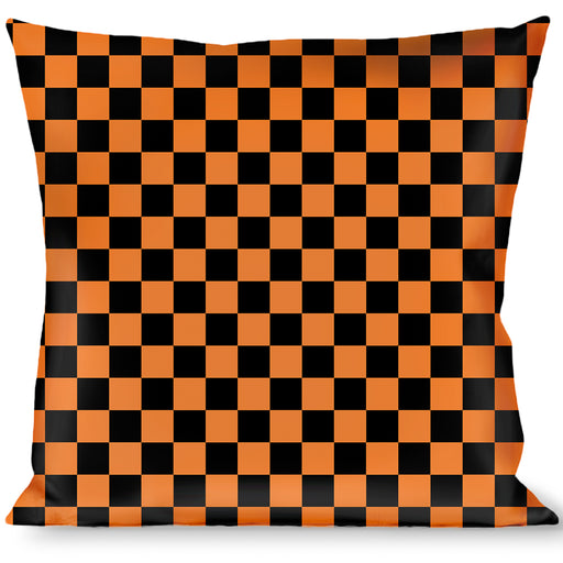 Buckle-Down Throw Pillow - Checker Black/Neon Orange Throw Pillows Buckle-Down   