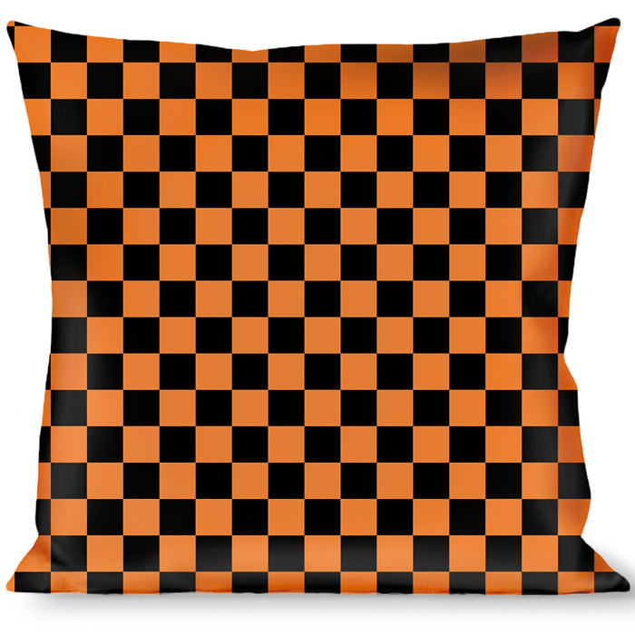 Buckle-Down Throw Pillow - Checker Black/Neon Orange Throw Pillows Buckle-Down   