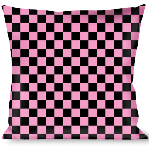 Buckle-Down Throw Pillow - Checker Black/Baby Pink Throw Pillows Buckle-Down   