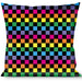 Buckle-Down Throw Pillow - Checker Black/Neon Rainbow Throw Pillows Buckle-Down   
