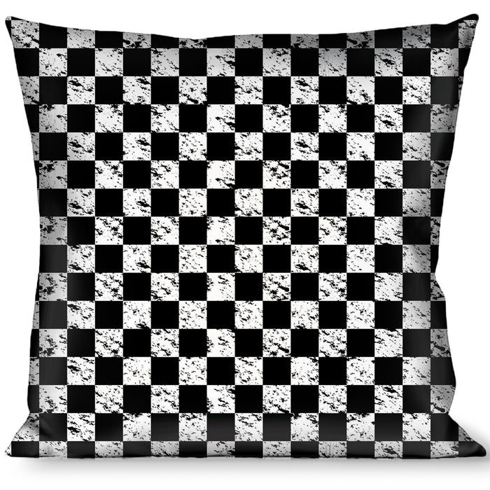 Buckle-Down Throw Pillow - Checker Weathered Black/White Throw Pillows Buckle-Down   