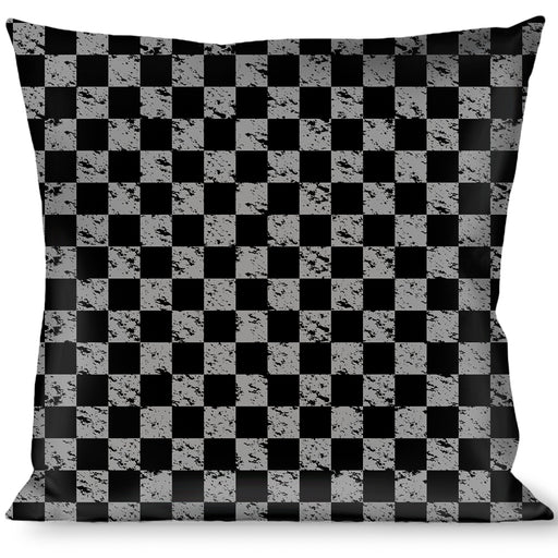 Buckle-Down Throw Pillow - Checker Weathered Black/Gray Throw Pillows Buckle-Down   