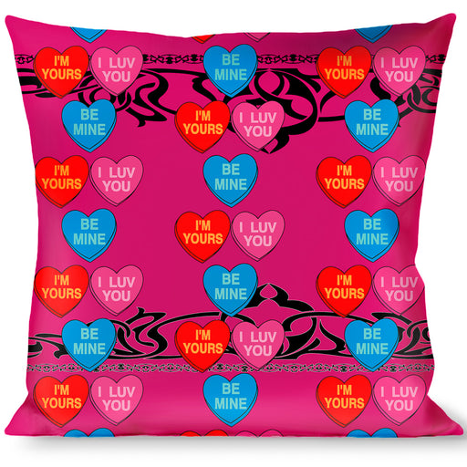 Buckle-Down Throw Pillow - Candy Hearts Throw Pillows Buckle-Down   