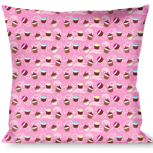 Buckle-Down Throw Pillow - Cupcake Swirls Pink/Multi Color Throw Pillows Buckle-Down   