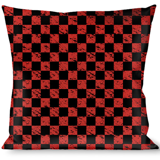 Buckle-Down Throw Pillow - Checker Weathered Black/Red Throw Pillows Buckle-Down   