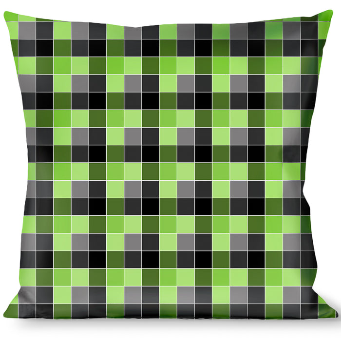 Buckle-Down Throw Pillow - Checker Mosaic Green Throw Pillows Buckle-Down   