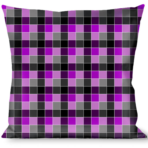 Buckle-Down Throw Pillow - Checker Mosaic Purple Throw Pillows Buckle-Down   