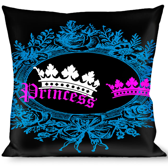 Buckle-Down Throw Pillow - Crown Princess Oval Black/Turquoise Throw Pillows Buckle-Down   