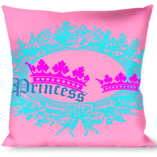 Buckle-Down Throw Pillow - Crown Princess Oval Pink/Turquoise Throw Pillows Buckle-Down   