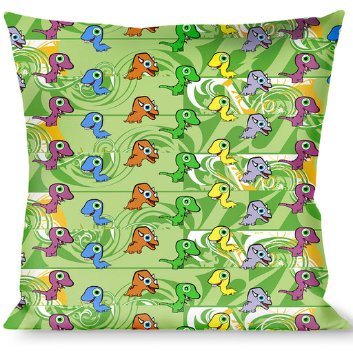 Buckle-Down Throw Pillow - Cute Dinosaurs Yellow/Green Throw Pillows Buckle-Down   