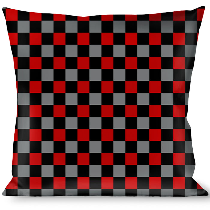 Buckle-Down Throw Pillow - Checker Black/Gray/2 Red Throw Pillows Buckle-Down   