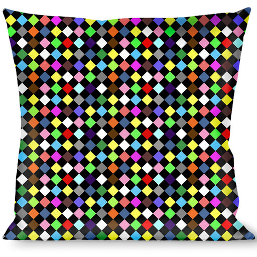 Buckle-Down Throw Pillow - Diamonds Black/Multi Color Throw Pillows Buckle-Down   