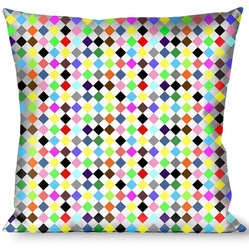 Buckle-Down Throw Pillow - Diamonds White/Multi Color Throw Pillows Buckle-Down   
