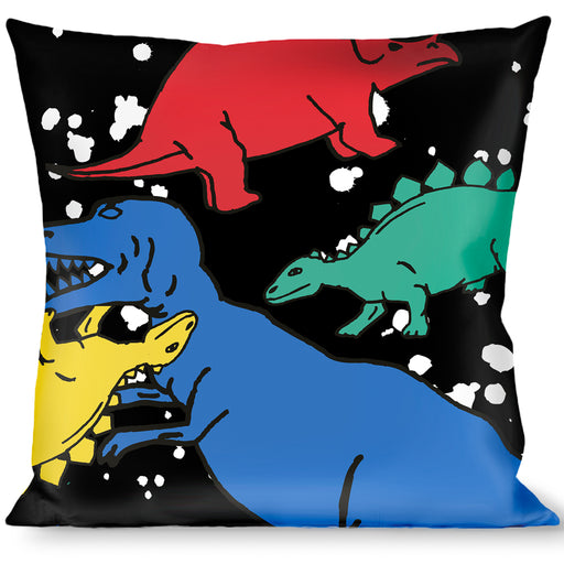 Buckle-Down Throw Pillow - Dinosaurs/Paint Splatter Black/White/Multi Color Throw Pillows Buckle-Down   