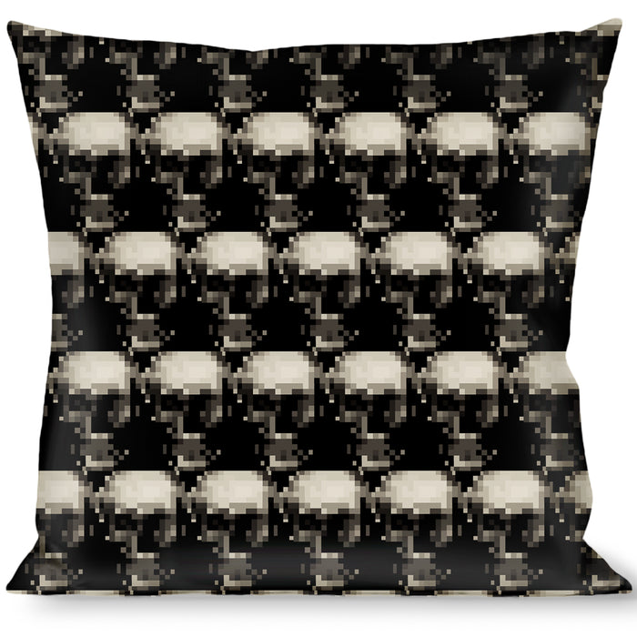Buckle-Down Throw Pillow - Digital Skulls Black/Grays Throw Pillows Buckle-Down   