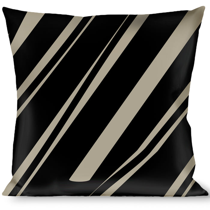 Buckle-Down Throw Pillow - Diagonal Stripes Scribble Gray/Black Throw Pillows Buckle-Down   