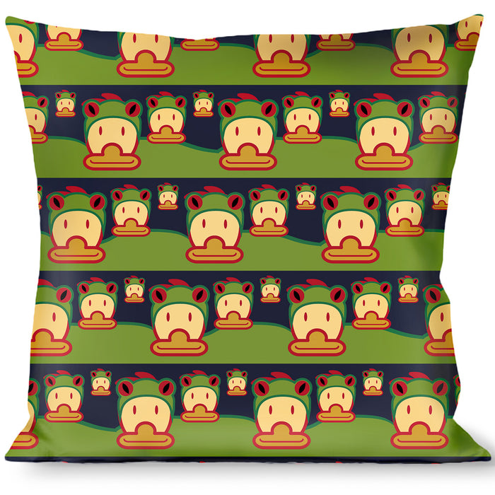 Buckle-Down Throw Pillow - Duck w/Frog Hat Throw Pillows Buckle-Down   