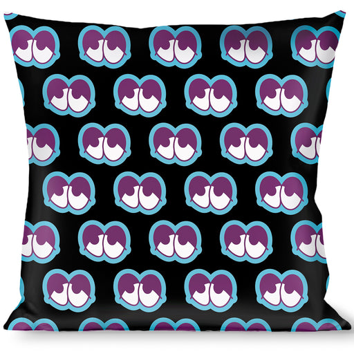 Buckle-Down Throw Pillow - Dopey Eyes Black/Baby Blue/Purple Throw Pillows Buckle-Down   