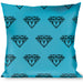 Buckle-Down Throw Pillow - Diamond Sketch Turquoise/Black Throw Pillows Buckle-Down   