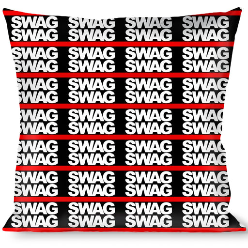 Buckle-Down Throw Pillow - Double SWAG Black/White/Red Stripe Throw Pillows Buckle-Down   
