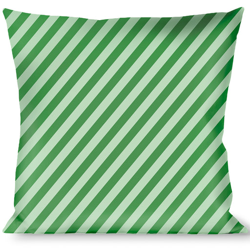 Buckle-Down Throw Pillow - Diagonal Stripes Pastel Greens Throw Pillows Buckle-Down   