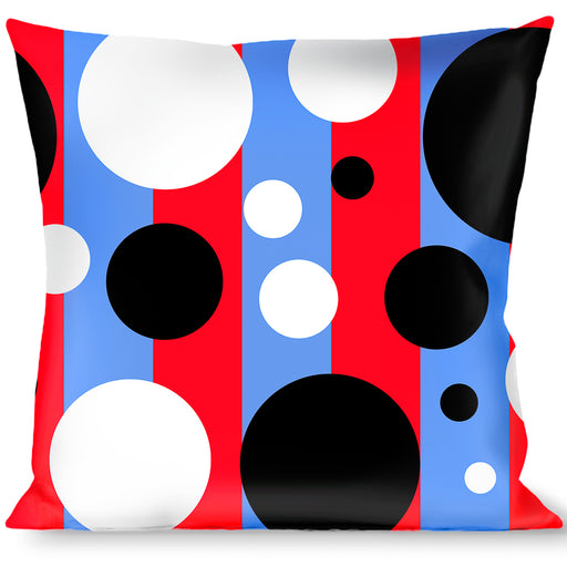 Buckle-Down Throw Pillow - Dot Blocks Blue/Red/Black/White Throw Pillows Buckle-Down   