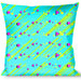 Buckle-Down Throw Pillow - Eighties Party Blue/Yellow/Pink Throw Pillows Buckle-Down   