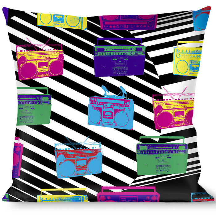 Buckle-Down Throw Pillow - Eighties Boomboxes Throw Pillows Buckle-Down   