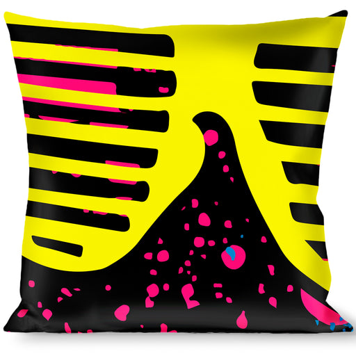 Buckle-Down Throw Pillow - Eighties Shades Splatter Black/Neon Throw Pillows Buckle-Down   