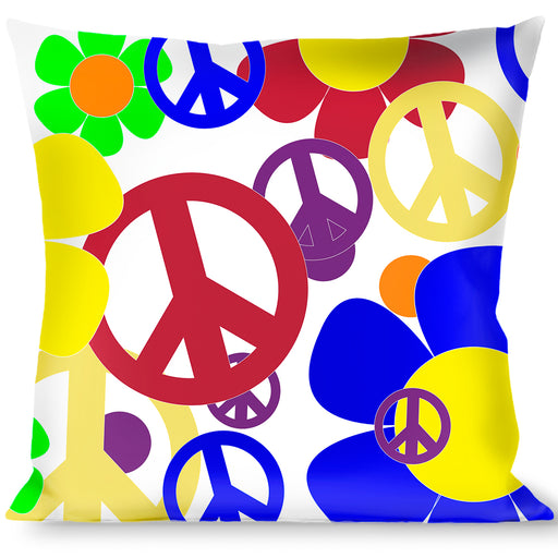 Buckle-Down Throw Pillow - Flower Peace Power Throw Pillows Buckle-Down   