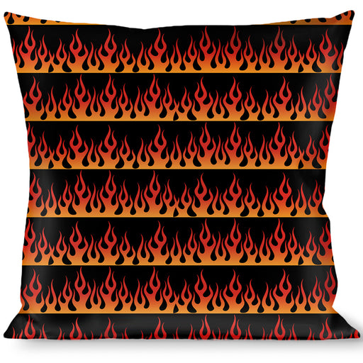Buckle-Down Throw Pillow - Flames Black/Orange/Red Throw Pillows Buckle-Down   