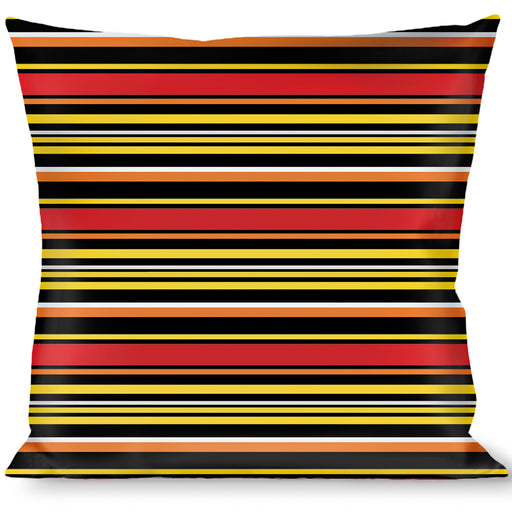 Buckle-Down Throw Pillow - Fine Stripes Black/Yellows/Orange/Red/White Throw Pillows Buckle-Down   