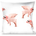 Buckle-Down Throw Pillow - Flying Pigs Black/White/Pink Throw Pillows Buckle-Down   