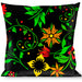 Buckle-Down Throw Pillow - Floral Collage Black/Red/Orange/Green Throw Pillows Buckle-Down   