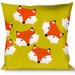 Buckle-Down Throw Pillow - Fox Face Scattered Warm Olive Throw Pillows Buckle-Down   