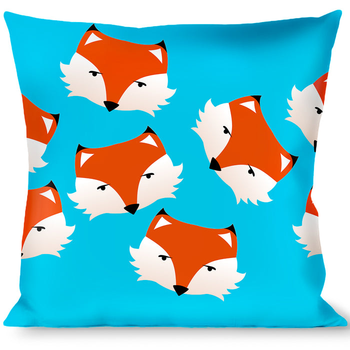 Buckle-Down Throw Pillow - Fox Face Scattered Sky Blue Throw Pillows Buckle-Down   